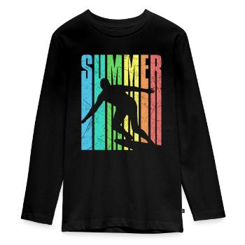 Summer surfin look vintage - T-shirt manches longues Premium Ado - noir - Devant - AI Model Kid Female (0cm)