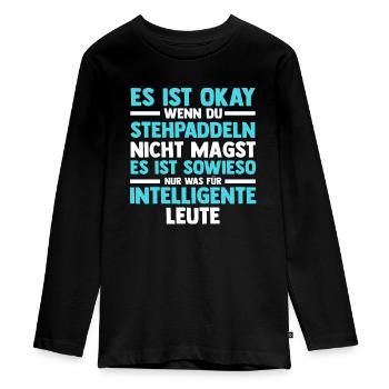 Stand Up Paddeling - Teenager Premium Bio Langarmshirt - Schwarz - Vorne - AI Model Kid Female (0cm)