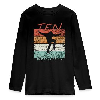 10. Geburtstag Skateboard 10 Jahre Skater - Teenager Premium Bio Langarmshirt - Schwarz - Vorne - AI Model Kid Female (0cm)