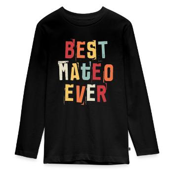 Meilleur Mateo Jamais Noms de naissance rétro populaires Mateo - T-shirt manches longues Premium Ado - noir - Devant - AI Model Kid Female (0cm)