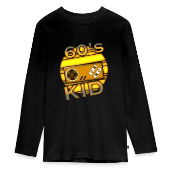 Child of the 60s - Teenager Premium Organic Long Sleeve Shirt - black - Front - AI Model Kid Female (0cm)