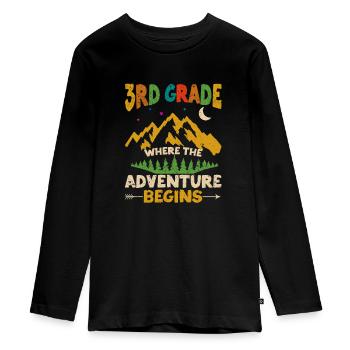 3. Klasse Wo das Abenteuer beginnt Lehrer - Teenager Premium Bio Langarmshirt - Schwarz - Vorne - AI Model Kid Female (0cm)