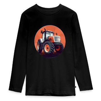 Treckerliebe: Feld & Freiheit - Teenager Premium Bio Langarmshirt - Schwarz - Vorne - AI Model Kid Female (0cm)