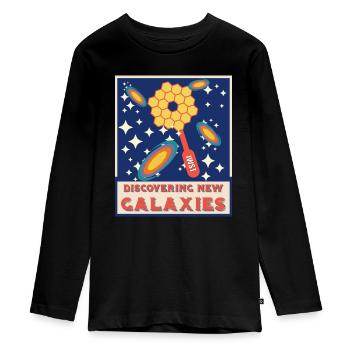 Discovering new galaxies - Teenager Premium Organic Long Sleeve Shirt - black - Front - AI Model Kid Female (0cm)