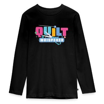 Quilting Quilt Patchwork Quilting Sewing Sewing Needle - T-shirt manches longues Premium Ado - noir - Devant - AI Model Kid Female (0cm)