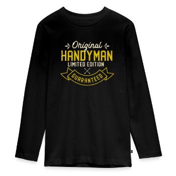 Original Handyman Limited Edition garantie - T-shirt manches longues Premium Ado - noir - Devant - AI Model Kid Female (0cm)