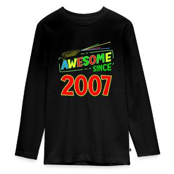 16 Years Old Awesome Since 2007 Laser Tag Birthday - Teenager Premium Bio Langarmshirt - Schwarz - Vorne - AI Model Kid Female (0cm)