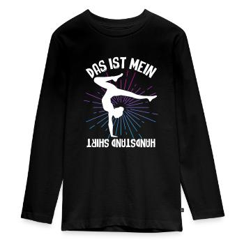 Turnen Gymnsatik Handstand Trainer Sportverein Tur - Teenager Premium Bio Langarmshirt - Schwarz - Vorne - AI Model Kid Female (0cm)