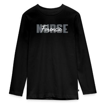 Forensic care - Teenager Premium Organic Long Sleeve Shirt - black - Front - AI Model Kid Female (0cm)