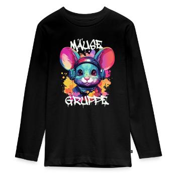 Graffiti Mäusegruppe Kindergarten Gruppentier - Teenager Premium Bio Langarmshirt - Schwarz - Vorne - AI Model Kid Female (0cm)