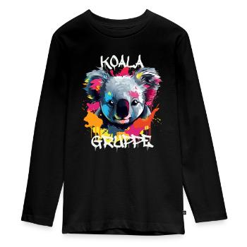 Graffiti Koalagruppe Kindergarten Gruppentier - Teenager Premium Bio Langarmshirt - Schwarz - Vorne - AI Model Kid Female (0cm)