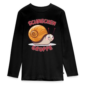 Süßes Schneckengruppe Kindergarten Gruppentier - Teenager Premium Bio Langarmshirt - Schwarz - Vorne - AI Model Kid Female (0cm)