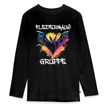 Graffiti Fledermausgruppe Kindergarten Gruppentier - Teenager Premium Bio Langarmshirt - Schwarz - Vorne - AI Model Kid Female (0cm)