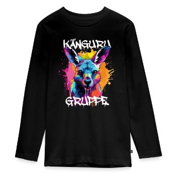 Graffiti Kängurugruppe Kindergarten Gruppentier - Teenager Premium Bio Langarmshirt - Schwarz - Vorne - AI Model Kid Female (0cm)