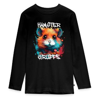 Graffiti Hamstergruppe Kindergarten Gruppentier - Teenager Premium Bio Langarmshirt - Schwarz - Vorne - AI Model Kid Female (0cm)