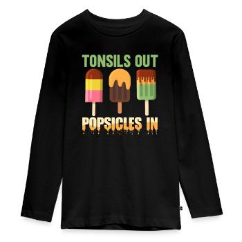 Tonsillektomie Genesung Mandelentfernung - Teenager Premium Bio Langarmshirt - Schwarz - Vorne - AI Model Kid Female (0cm)