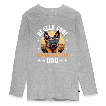 Dog Breed Really Cool German Shepherd Dad - Teenager Premium Organic Long Sleeve Shirt - heather grey - Front