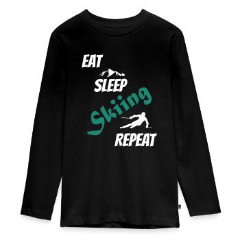SKI SKI SKI SKI SKI - T-shirt manches longues Premium Ado - noir - Devant - AI Model Kid Female (0cm)