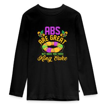 Les abdominaux sont super, mais avez-vous essayé King Cake Mardi G - T-shirt manches longues Premium Ado - noir - Devant - AI Model Kid Female (0cm)