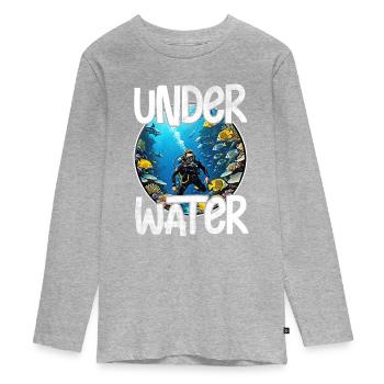 plongée sous marine - T-shirt manches longues Premium Ado - gris chiné - Devant