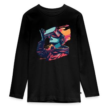 Virtual Reality - Tauchen Sie Ein In Eine - Teenager Premium Bio Langarmshirt - Schwarz - Vorne - AI Model Kid Female (0cm)
