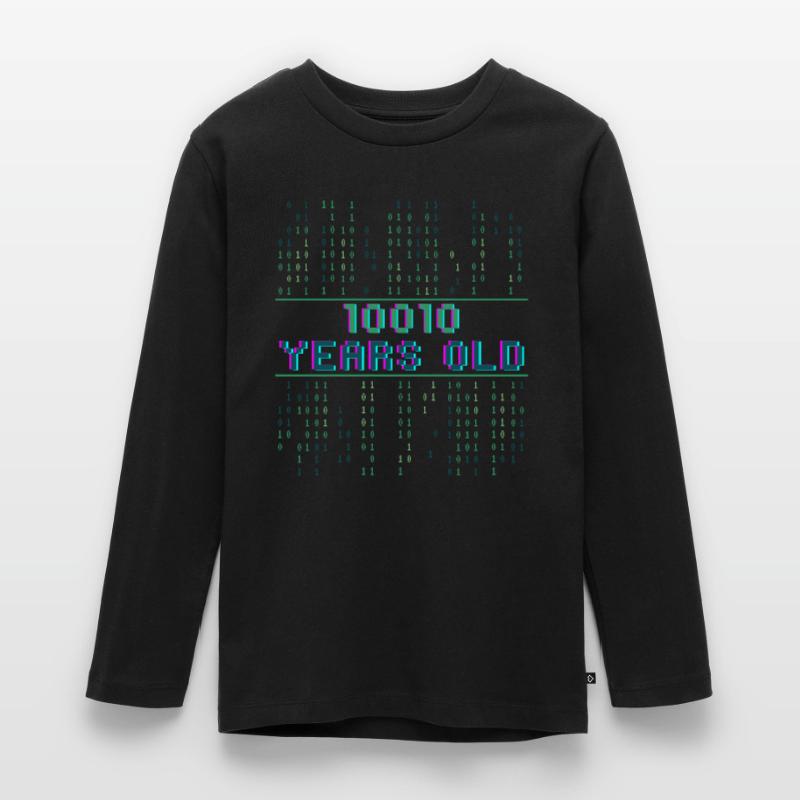 18th Birthday 18 Year Old Binary Code Coder Teenager Premium Organic Long Sleeve Shirt