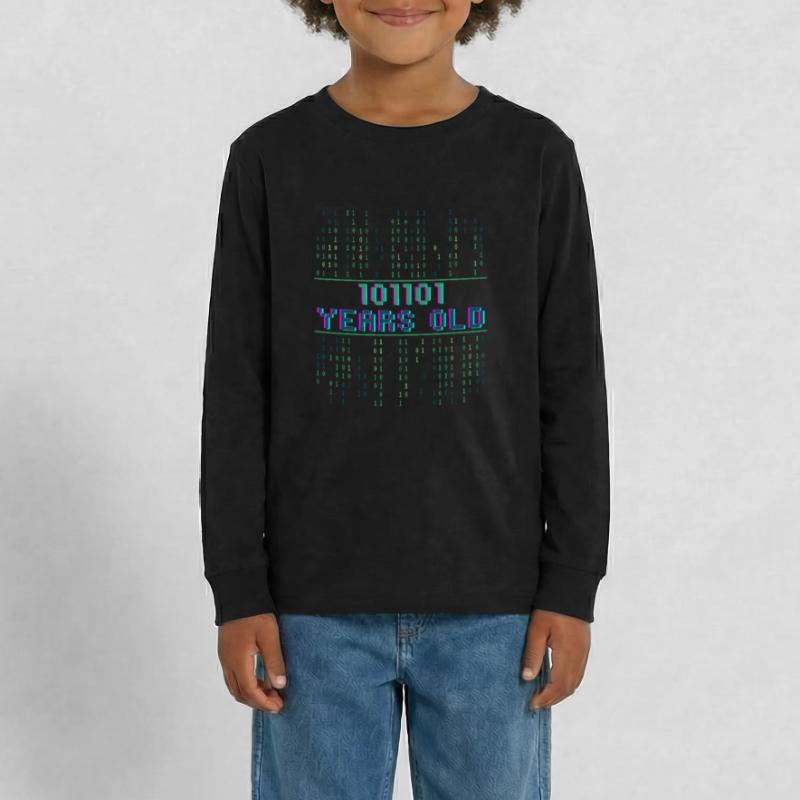 45th Birthday 45 Year Old Binary Code Coder Teenager Premium Organic Long Sleeve Shirt