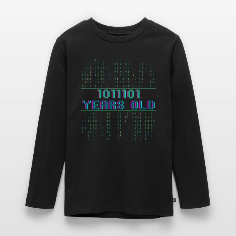 93rd Birthday 93 years old Binary Code Coder Teenager Premium Organic Long Sleeve Shirt