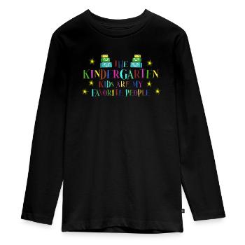 Kindergarten Playschool Nursery School - Teenager Premium Organic Long Sleeve Shirt - black - Front - AI Model Kid Female (0cm)