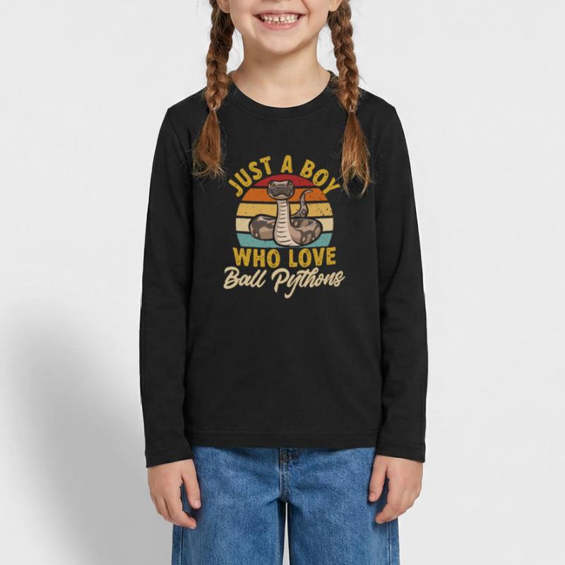 Ball Python Snake King Python T-shirt manches longues Premium Ado