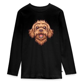 Cavapoo Cavoodle | Illustration de dessin animé - T-shirt manches longues Premium Ado - noir - Devant - AI Model Kid Female (0cm)