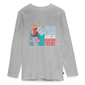 Father & Son a Crazy Team Partner Look - Teenager Premium Organic Long Sleeve Shirt - heather grey - Front