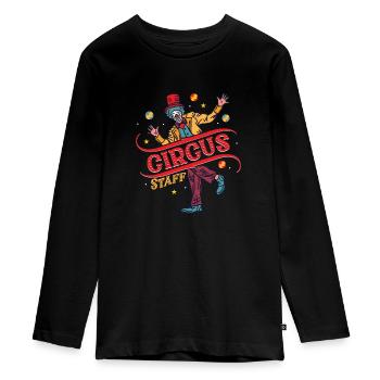 Circus Staff Costume Theme Party Acts - Teenager Premium Organic Long Sleeve Shirt - black - Front - AI Model Kid Female (0cm)
