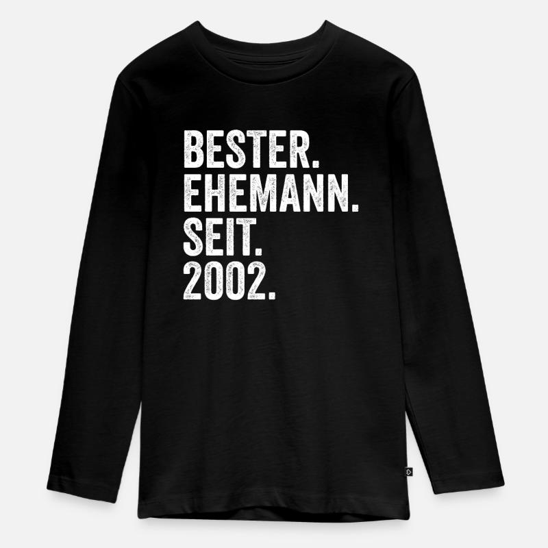 Valentinstag Bester Ehemann Seit 2002 - Teenager Premium Bio Langarmshirt - Schwarz