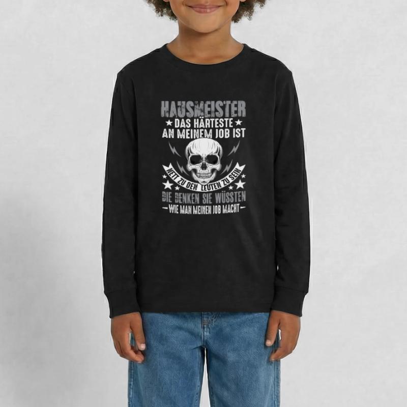 Custode Edificio Tecnico Edile Dicendo Maglia a maniche lunghe ecologica premium per ragazzi