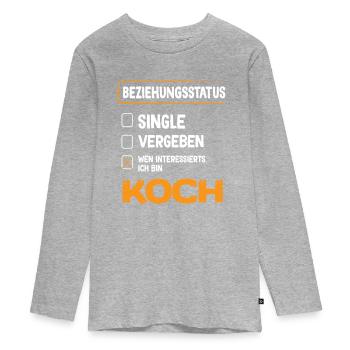 Koch relationship status - Teenager Premium Organic Long Sleeve Shirt - heather grey - Front