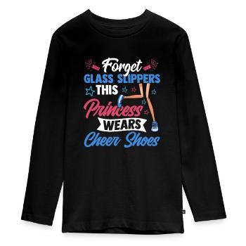 Forget Glass Slippers This Princess Cheerleader - Teenager Premium Organic Long Sleeve Shirt - black - Front - AI Model Kid Female (0cm)