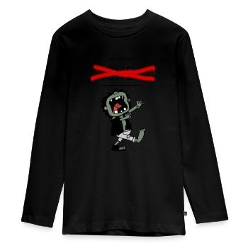 Ich hasse Montagen - Teenager Premium Bio Langarmshirt - Schwarz - Vorne - AI Model Kid Female (0cm)