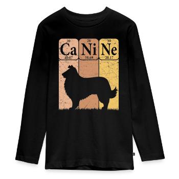 Rough Collie Tableau périodique Éléments Amoureux des chiens - T-shirt manches longues Premium Ado - noir - Devant - AI Model Kid Female (0cm)