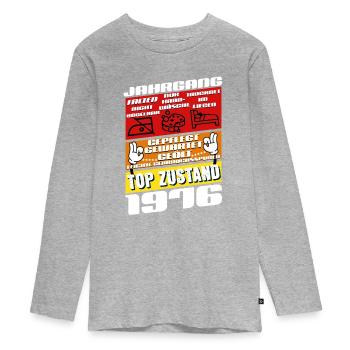 49 ans millésime 1976 anniversaire - T-shirt manches longues Premium Ado - gris chiné - Devant