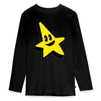Étoile - T-shirt manches longues Premium Ado - noir - Devant - AI Model Kid Female (0cm)