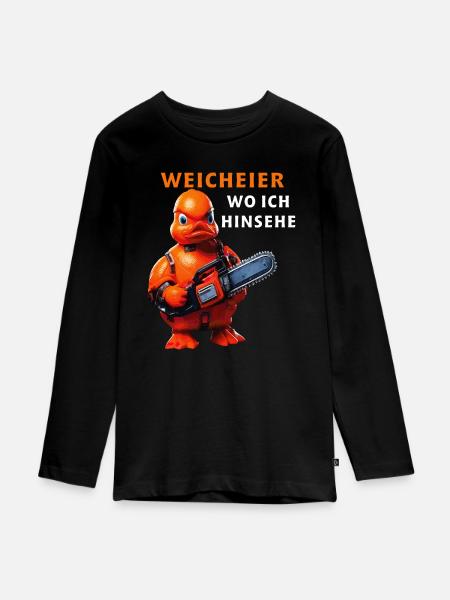 WEICHEIER WO ICH HINSEHE - Teenager Premium Bio Langarmshirt - Schwarz