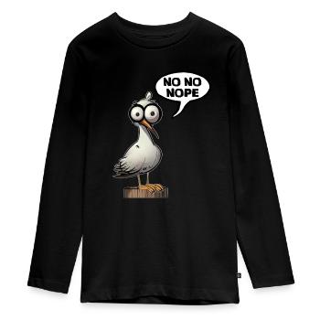 Être mouette non - T-shirt manches longues Premium Ado - noir - Devant - AI Model Kid Female (0cm)