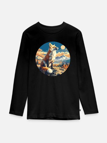 Füchse Fuchs - Teenager Premium Bio Langarmshirt - Schwarz