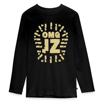 OMG JZ - Teenager Premium Organic Long Sleeve Shirt - black - Front - AI Model Kid Female (0cm)