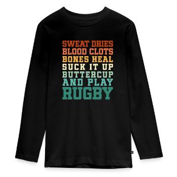 La sueur sèche Le sang Les caillots osseux guérissent - T-shirt manches longues Premium Ado - noir - Devant - AI Model Kid Female (0cm)