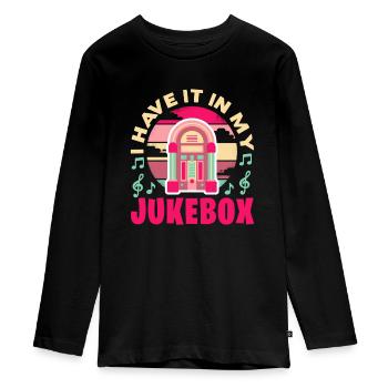 Je l’ai dans mon jukebox Retro Music Collector - T-shirt manches longues Premium Ado - noir - Devant - AI Model Kid Female (0cm)