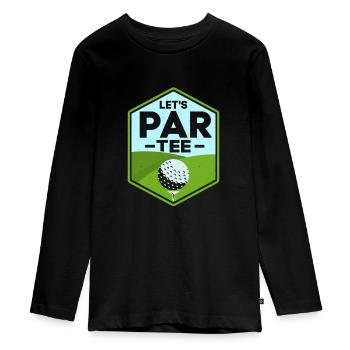 Let's Par Tee Golf Golfer - Teenager Premium Bio Langarmshirt - Schwarz - Vorne - AI Model Kid Female (0cm)
