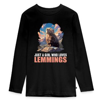 Lemmings Lemming - T-shirt manches longues Premium Ado - noir - Devant - AI Model Kid Female (0cm)