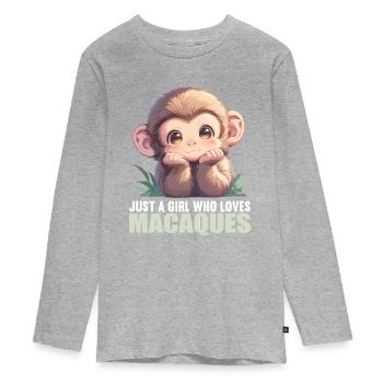Macaque Macaque - Teenager Premium Organic Long Sleeve Shirt - heather grey - Front